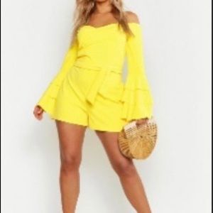 Yellow ruffle romper